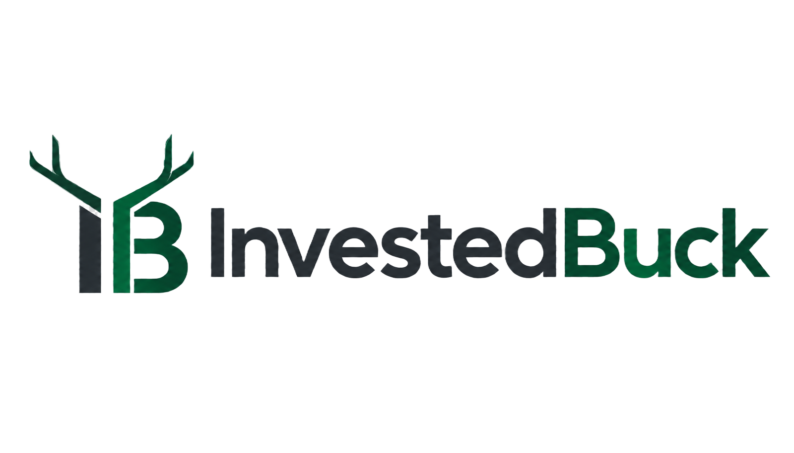 InvestedBuck logo with a subtle antler-inspired IB symbol